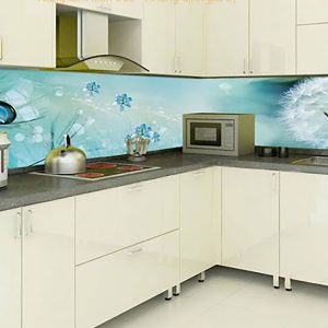 Kính ốp bếp hoa văn 3D
